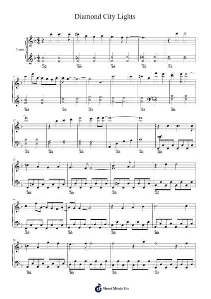 Diamond City Lights Sheet Music by LazuLight-Arr.Paggai Noelsay