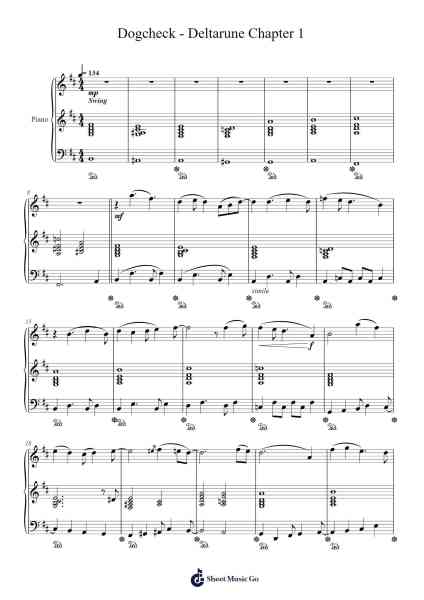 Dogcheck - Deltarune Chapter 1 Sheet Music by Toby Fox-Arr.Lencher Jameswyatt