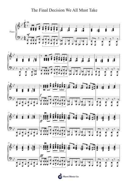 The Final Decision We All Must Take Sheet Music by Shiro Sagisu-Arr.Dwightlind