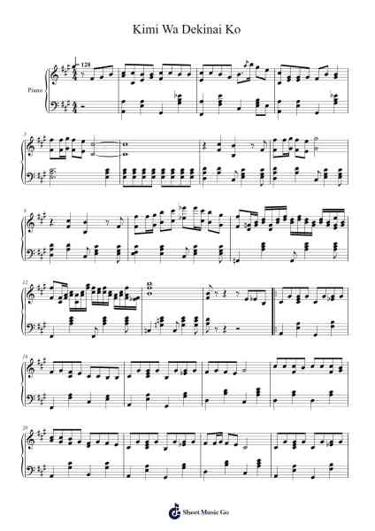 Kimi Wa Dekinai Ko Sheet Music by Kikuo-Arr.Huttbins