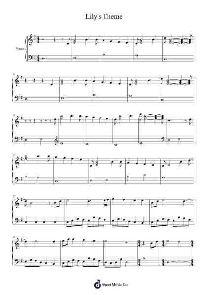 Lily's Theme Sheet Music by 亚历山德拉·德斯普拉特-Arr.Louann Bonpe