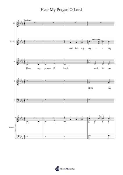 Hear My Prayer, O Lord Sheet Music by Henry Purcell-Arr.Warmew