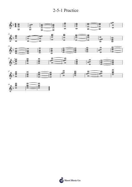 2-5-1 Practice Sheet Music by Robert Ridgeway-Arr.Humlop