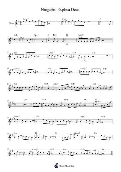 Ninguém Explica Deus Sheet Music by Preto no Branco-Arr.Deirmand