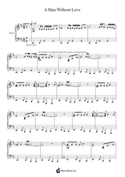 A Man Without Love Sheet Music by Engelbert Humperdinck-Arr.Blansid Pashaw