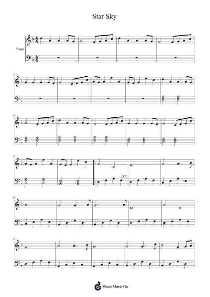 Star Sky Sheet Music by -Arr.Bobright