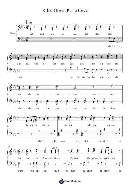 Killer Queen Piano Cover 樂譜由 Queen - 編曲 Kiplon Pierssar