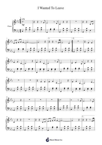I Wanted To Leave Sheet Music by SYML-Arr.Glacarr