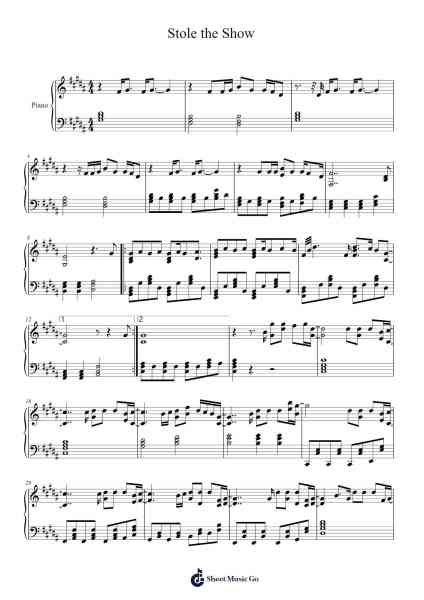 Stole the Show Sheet Music by Rosa Maas-Arr.Caewald Tabpritt