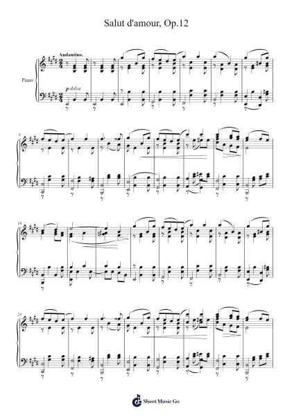 Salut d'Amour, Op. 12 Sheet Music by Edward Elgar-Arr.Websjean Hodgdre