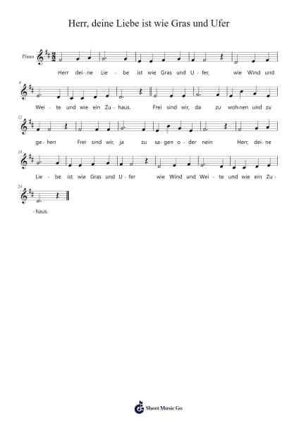 Herr, deine Liebe ist wie Gras und Ufer Sheet Music by undefined-Arr.Warald Kipfrank