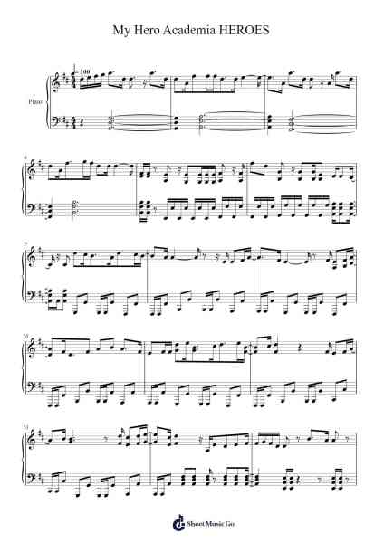 My Hero Academia HEROES Sheet Music by Brian The Sun-Arr.Elroygale Whvan