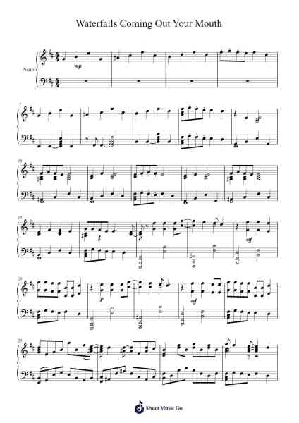 Glass Animals - Waterfalls Coming Out Your Mouth Sheet Music by Glass Animals-Arr.Werfith