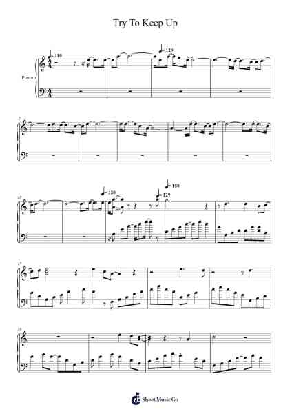Try To Keep Up Sheet Music by Elijah Bossenbroek-Arr.Hartclife Joudrea