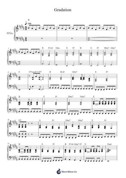 Gradation Sheet Music by 10cm-Arr.Earlram