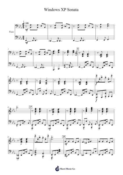 Windows XP Sonata Sheet Music by Sheet Music Boss-Arr.Stelgil Kaycia