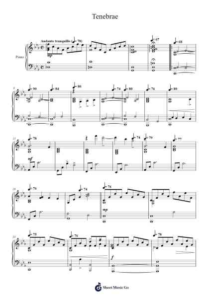 Tenebrae Sheet Music by girl in red-Arr.Debden Cuwin