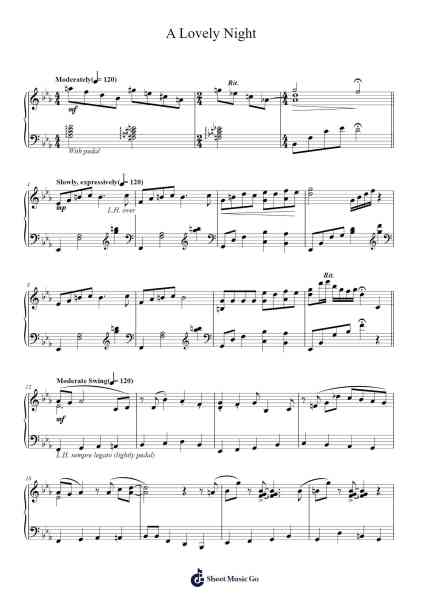 A Lovely Night Sheet Music by Ryan Gosling/Emma Stone-Arr.Earwy
