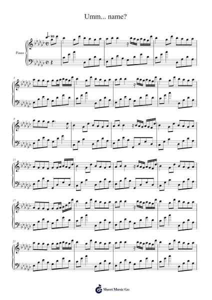 Umm... name? Sheet Music by -Arr.Bloorvogt