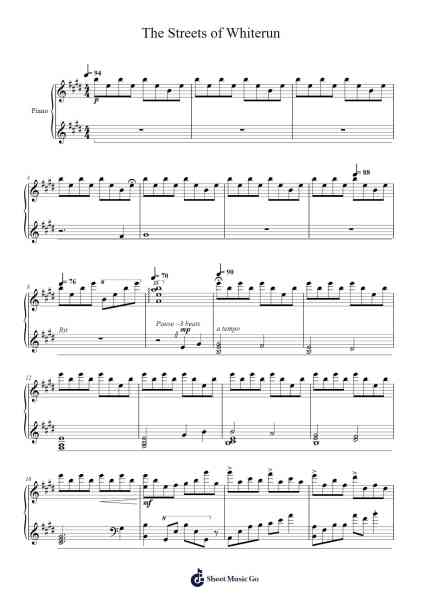 The Streets of Whiterun Sheet Music by undefined-Arr.Losopp Webslin