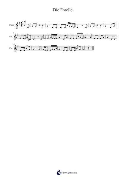 Die Forelle Sheet Music by -Arr.Wentio Termaltz