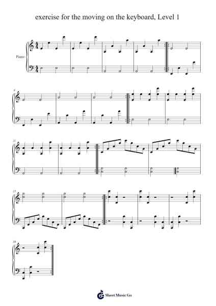 exercise for the moving on the keyboard, Level 1 Sheet Music by Aukeats-Arr.Colbard Ramsdick