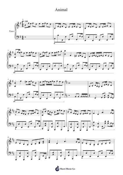 Animal Sheet Music by atsuover-Arr.Hewdice