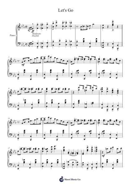 Let's Go Sheet Music by Charley Straight-Arr.Pulsing