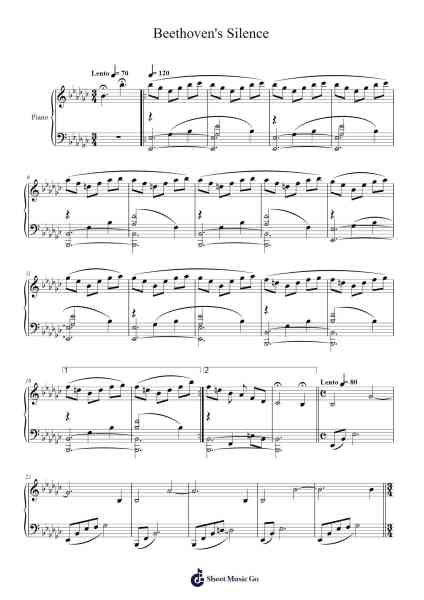 Beethoven's Silence Musica per pianoforte di Ernesto Cortazar - Arr.Campleign Eli