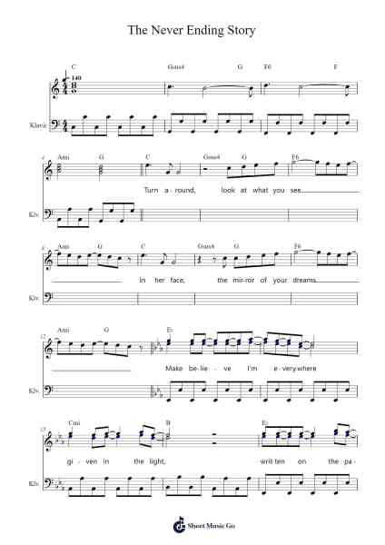 The Never Ending Story Notenblatt von Limahl-Arr.Branbart