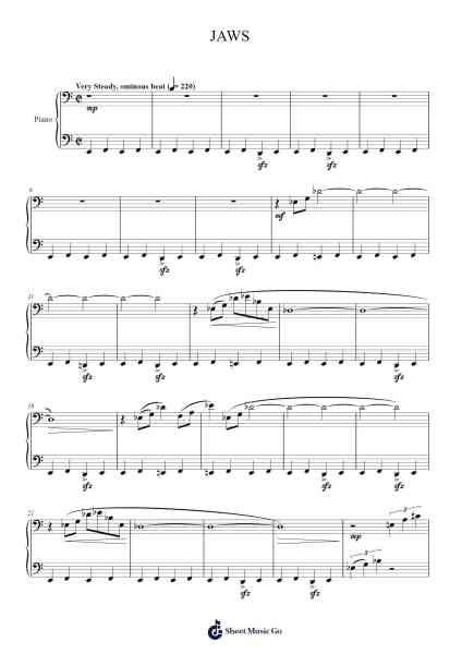 JAWS - Level 3 Sheet Music by John Williams-Arr.Jonessibyl Midsopp