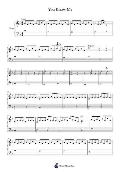 You Know Me Sheet Music by Holtsean Gisck-Arr.Bellper Cowcolm