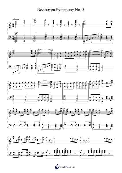 Beethoven Symphony No. 5 Notenblatt von Ludwig van Beethoven-Arr.Bosphia Wisell