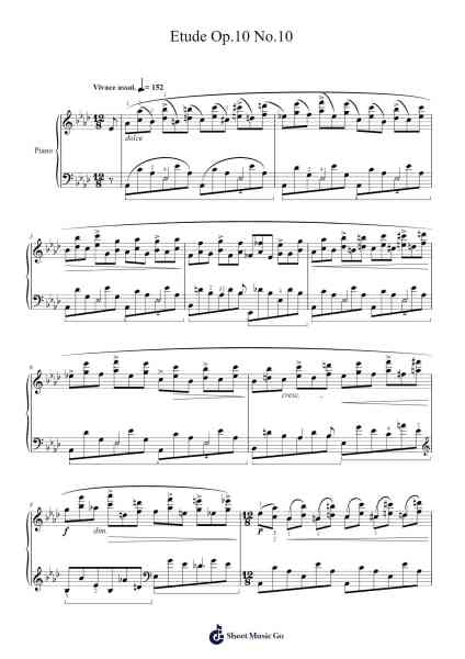 Etude Op. 10 No. 10 in A-flat Major Sheet Music by Frédéric Chopin-Arr.Keatsshua Beareade
