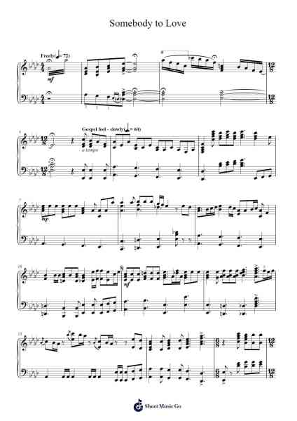 Somebody to Love Sheet Music by Queen-Arr.Quintle