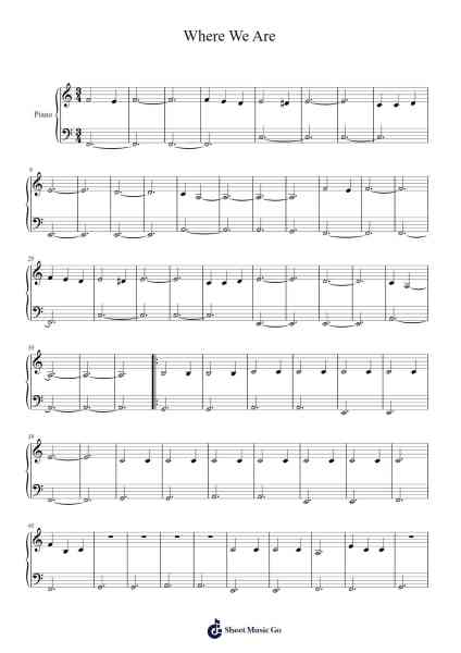 Where We Are Sheet Music by The Lumineers-Arr.Janejill Mooca