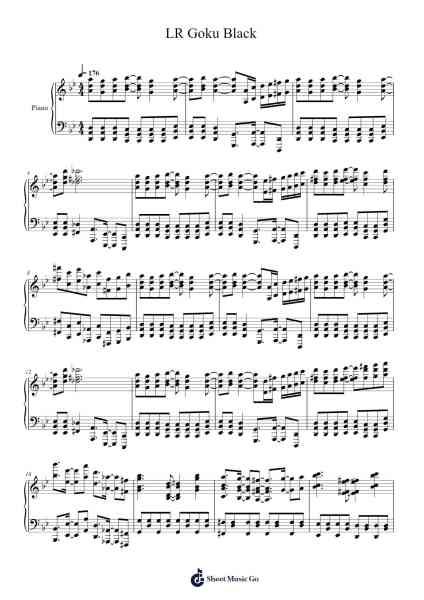 Dokkan Battle OST - LR Goku Black Sheet Music by notsowiseone-Arr.Prittlay