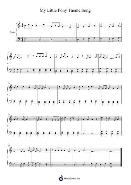 My Little Pony Theme Song Sheet Music by Daniel Ingram-Arr.Manreade
