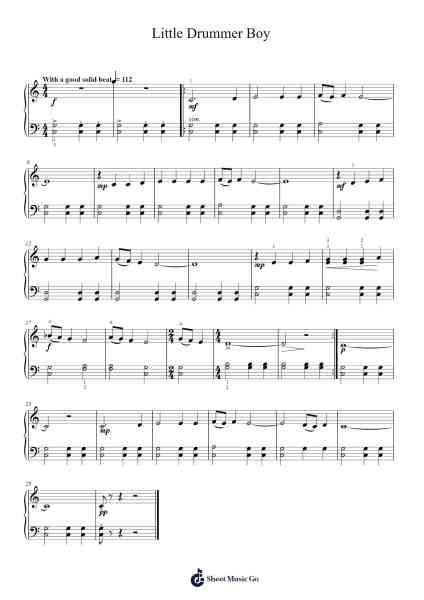 The Little Drummer Boy Sheet Music by Katherine Kennicott Davis-Arr.Bclark