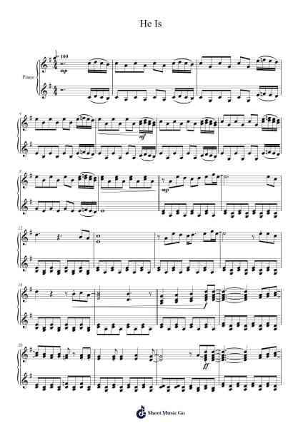 He Is Sheet Music by Ghost-Arr.Egger Daveky