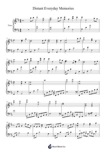 Distant Everyday Memories Sheet Music by Tenmon-Arr.Jannuel Graceche