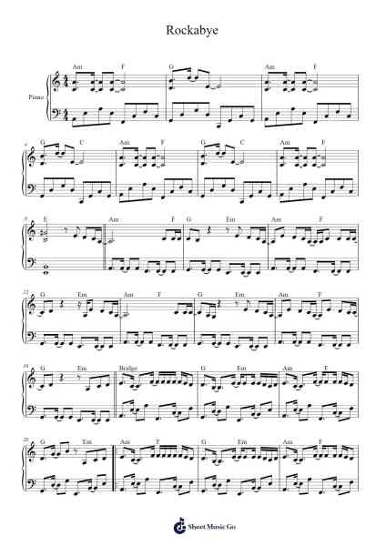 Rockabye Sheet Music by Clean Bandit/Anne-Marie/Sean Paul-Arr.Herloyd