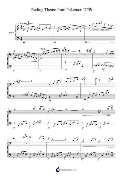 Ending Theme from Pokemon DPPt Sheet Music by Go Ichinose-Arr.Halelard