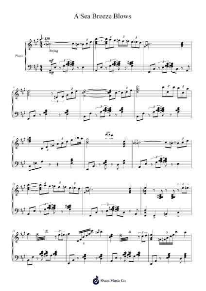 A Sea Breeze Blows Sheet Music by Yasunori Nishiki-Arr.Sanmott Leomick
