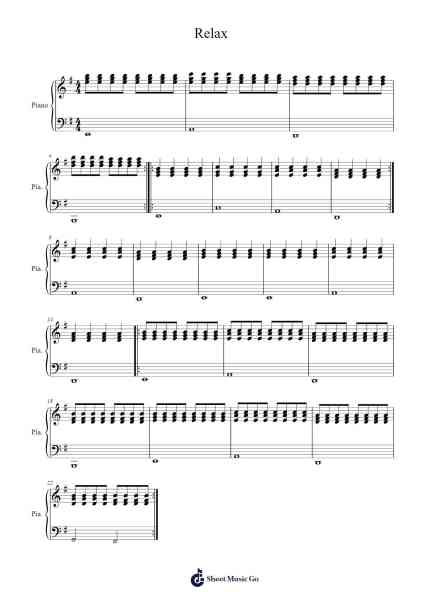 Relax Sheet Music by Mika-Arr.Abters Bloomsteele