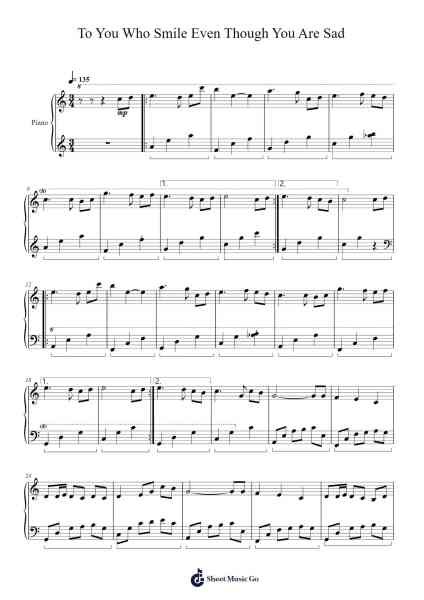 To You Who Smile Even Though You Are Sad Sheet Music by Tido Kang-Arr.Diabaird