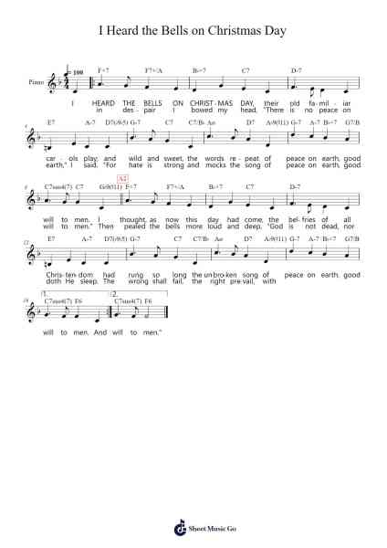 I Heard The Bells On Christmas Day Sheet Music by John Baptiste Calkin/Johnny Marks-Arr.Hedbraith