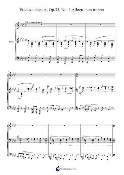 Études-tableaux, Op. 33, No. 1 in F Minor: Allegro non troppo Sheet Music by Sergei Rachmaninoff-Arr.Leostone Swinclaude