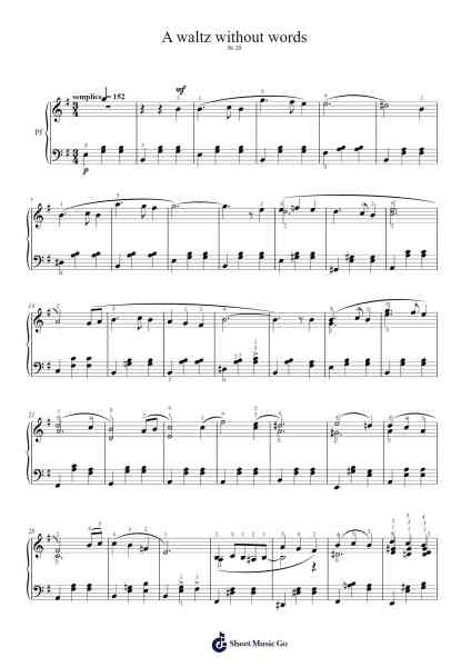 A Waltz Without Words Sheet Music by Junegia Wato-Arr.Hartkeats