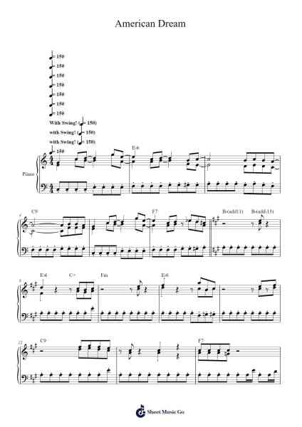 American Dream Sheet Music by C-Dream Sound Team-Arr.Leifclaire Frankbrooke